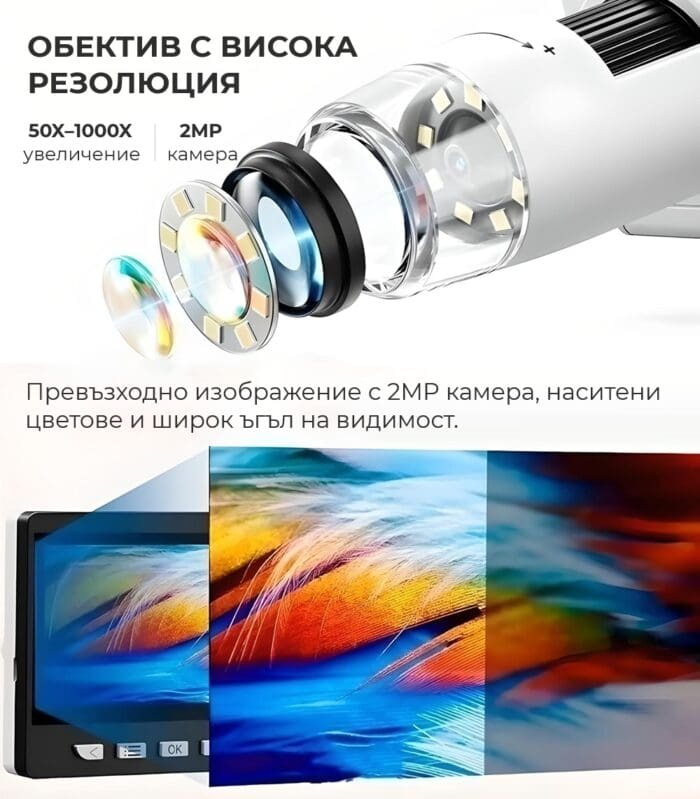 inskam 307 c digital microscope 4 3 inch ips screen 2mp - endoscope.bg